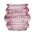 Floristik24 Fyrfadsstage glas dekoration lilla pink Ø7,5cm H7,5cm 2stk
