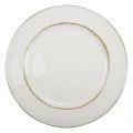 Dekorativ tallerken rund plast retro hvid brun glans Ø30cm | Floristik24.dk