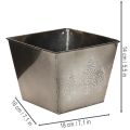 Firkantet metalplantekasse med grantræmotiv, 18 cm | Floristik24.dk