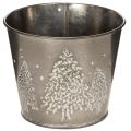Floristik24 Metalplantekasse med glimmergrantræer, 13 cm