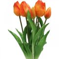 Floristik24 Kunstig tulipan orange kunstig blomsterbuket 38cm 7stk