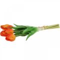 Floristik24 Kunstig tulipan orange kunstig blomsterbuket 38cm 7stk