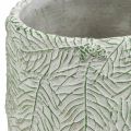 Floristik24 Plantekasse keramik grøn hvid grå fyrregrene Ø12cm H17,5cm