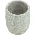 Floristik24 Plantekasse keramik grøn hvid grå fyrregrene Ø12cm H17,5cm