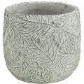 Floristik24 Plantekasse keramik grøn hvid grå gran grene Ø12,5cm H12cm