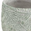 Floristik24 Plantekasse keramik grøn hvid grå gran grene Ø12,5cm H12cm