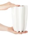 Ribbet vase, høj dekorativ vase til tørrede blomster, 24 cm | Floristik24.dk