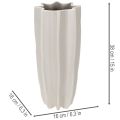 Moderne ribbet vase, høj dekorativ vase til tørrede blomster, 38 cm | Floristik24.dk