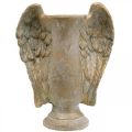 Floristik24 Dekorativ vase lavet af beton, amfora med englevinger gyldent vintage look B20,5cm H26cm