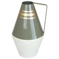 Floristik24 Vase metalhåndtag grå/creme/guld vintage Ø19cm H31cm