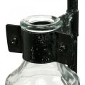 Dekorativ vase dekorativ flaskeglas med metalstativ sort Ø13cm