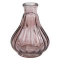 Floristik24 Vase pink glasvase løgformet dekorativ vase glas Ø8,5cm H11,5cm