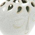 Floristik24 Vase med ansigtscreme, beige H18cm stentøjs look 1p