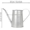 Galvaniseret dekorativ vandkande, metal, grå, vintage look, 1,7L, H23cm, til stilfuld blomsterdekoration og plantekasser | Floristik24.dk