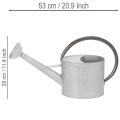 Vintage metal vandkande, sølvgrå, stilfuld havedekoration, blomstervase, L53cm H29cm | Floristik24.dk