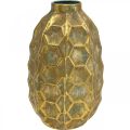 Floristik24 Vintage vase guld blomstervase honeycomb look Ø23cm H39cm