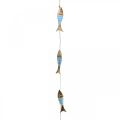 Floristik24 Maritim dekorativ bøjle træfisk til ophængning af lyseblå L123cm