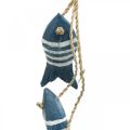 Floristik24 Maritim deco bøjle træfisk til at hænge lille mørkeblå L31cm