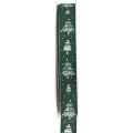 Floristik24 Julebånd med grantræer gavebånd grønt 15mm 20m