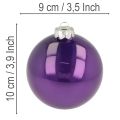 Skinnende julekugler, sæt med 10, assorterede farver, 95 mm | Floristik24.dk