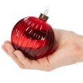 Julekugler, glas, røde, 8 cm, 12 stk. | Floristik24.dk