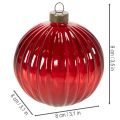 Julekugler, glas, røde, 8 cm, 12 stk. | Floristik24.dk