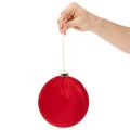Stor rød julekugle til ophængning, 15 cm, 3 stk. | Floristik24.dk