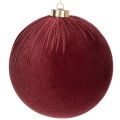 Floristik24 Julekugle, rødt fløjlslook, til ophængning, 15 cm, 3 stk.