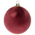 Floristik24 Stor rød julekugle i fløjlslook, 20 cm, 3 stk.