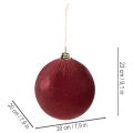 Stor rød julekugle i fløjlslook, 20 cm, 3 stk. | Floristik24.dk
