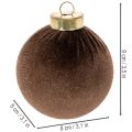 Julekugler, fløjlslook, blanding af varme farver, 8 cm, 12 stk. | Floristik24.dk