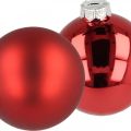 Juletræskugle, træpynt, julekugle rød H8,5cm Ø7,5cm ægte glas 12stk | Floristik24.dk
