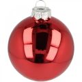 Juletræskugle, træpynt, julekugle rød H8,5cm Ø7,5cm ægte glas 12stk | Floristik24.dk