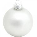 Floristik24 Sne globus, træ vedhæng, juletræ dekorationer, vinter dekoration hvid H6.5cm Ø6cm ægte glas 24stk