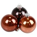 Floristik24 Julekugler glas brun mix trækugler blank Ø7,5cm 12stk