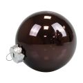 Julekugler glas brun mix trækugler blank Ø7,5cm 12stk | Floristik24.dk