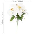 Kunstig julestjerne, hvid, storblomstret, dekorativ plante, 40 cm | Floristik24.dk
