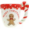 Floristik24 Julekop Merry Christmas hvid keramik H10,5cm