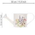 Hvid metalvandkande med blomstermotiv, 13,5 cm, dekorativ plantekasse | Floristik24.dk