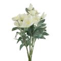 Hvide juleroser kunstige blomster julefrost L40cm