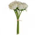 Floristik24 Hvide roser silkeblomster kunstige roser i bundt H28cm 7stk