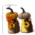 Efterårsfigur græskarnisse med solsikke og skæg 16 cm 2 stk. | Floristik24.dk
