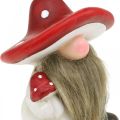 Floristik24 Deco alf keramisk champignon hat borddekoration rød, hvid H10.5cm 3stk