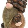 Floristik24 Dekorative gnome keramiske kegler og agern Sort H10,5 / 12cm 4stk