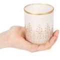 Glas fyrfadsstage med blomstermønster, Ø8 cm H9 cm, 2 stk. | Floristik24.dk