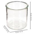 Glasfyrfadsstage, rund, klart glas, alsidig, 12 cm, 2 stk. | Floristik24.dk
