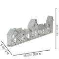 Dekorativ række af huse med fyrfadsstager, adventsdekoration, 68 cm | Floristik24.dk