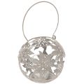 Floristik24 Metal Windlight Hængende Dekoration Lanterne Grå Ø14cm H13cm