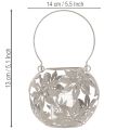 Metal Windlight Hængende Dekoration Lanterne Grå Ø14cm H13cm | Floristik24.dk