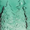 Glas fyrfadsstage med grantræer i relief, juledekoration, 16 cm | Floristik24.dk